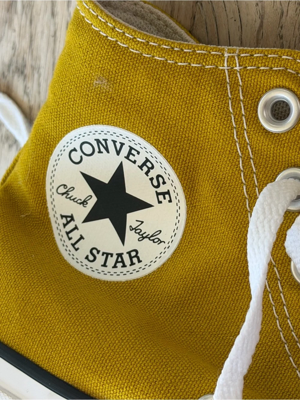 Converse Kids High-Top Sneakers in Mustard Yellow with White Accents